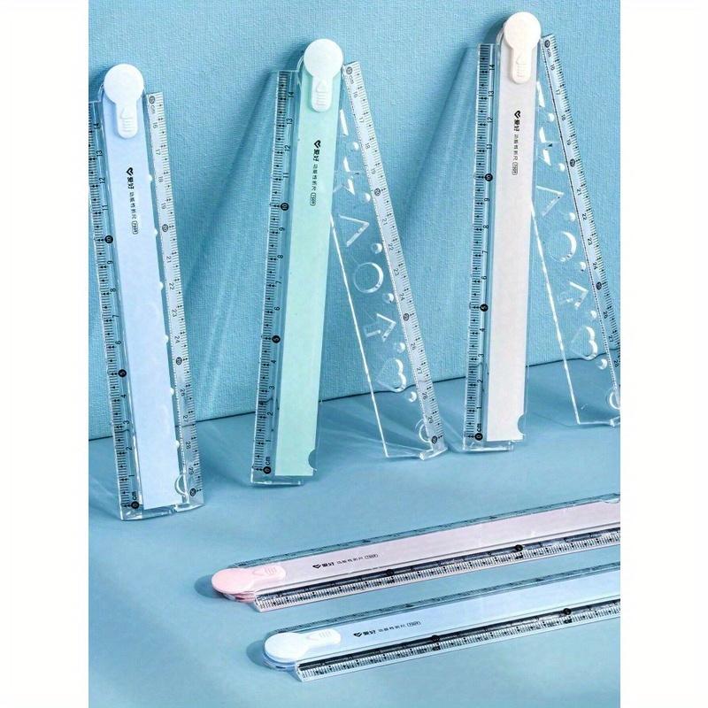 1pc Folding Ruler, Colorful Ruler For Students, Plastic Ruler, Multi-Color Available, For Geometric Drawing And Illustration