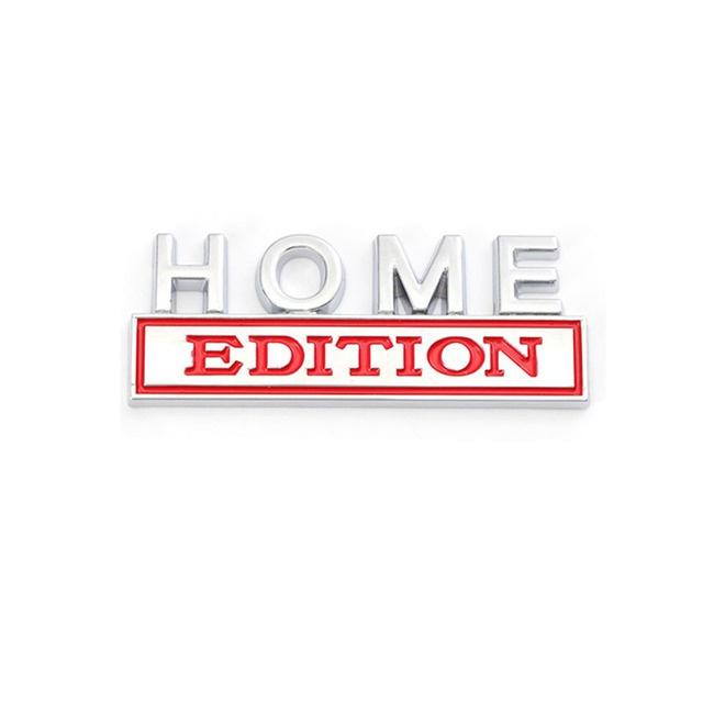 1Pc 3D Metal Home Edition Logo Car Front Grille Badge Side Fender Rear Trunk Emblem Sticker Decal