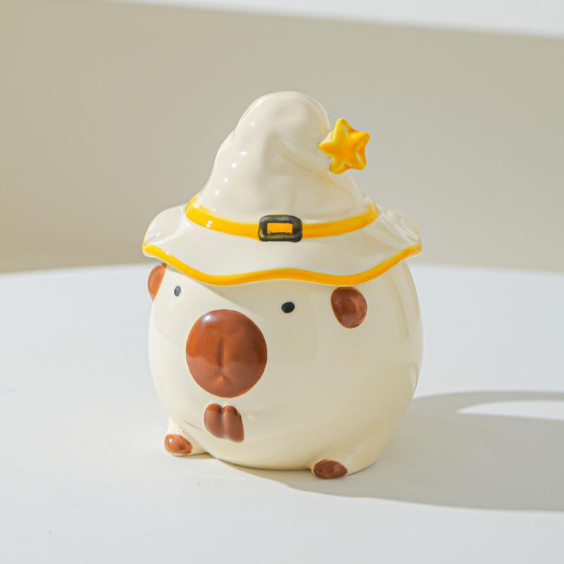 Mug Kapibala Gives Girls Cute Water Cup with Lid Ceramic Cup Birthday Gift High-looking Creative Cup