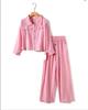 Autumn 2025 Women's Casual Set: Slim Lapel Top & High-Waisted Wide-Leg Pants