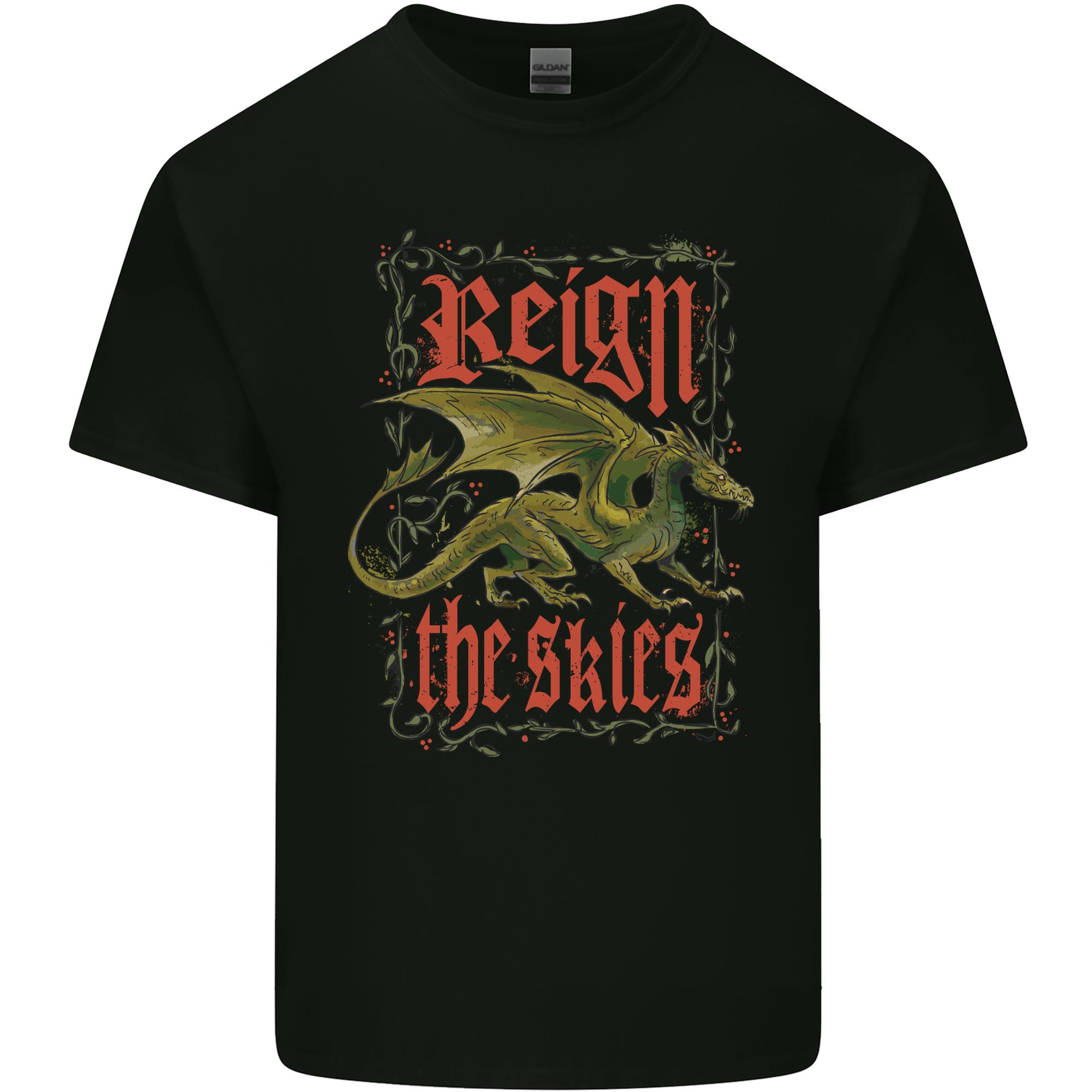 Fantasy Dragons Reign the Skies Unisexs Light Cotton TShirt S