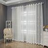 1 Panel French Elegant Embroidered Summer Sheer Curtain with Beaded Design, Suitable for Living Room, Bedroom, Balcony, Kitchen, Garden, Cottage