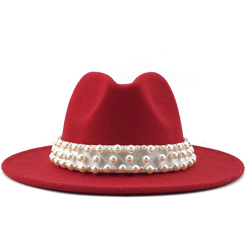 European and American Metal Leaf Women Woolen Hat Jazz Hat Autumn and Winter British Retro Top Hat Women