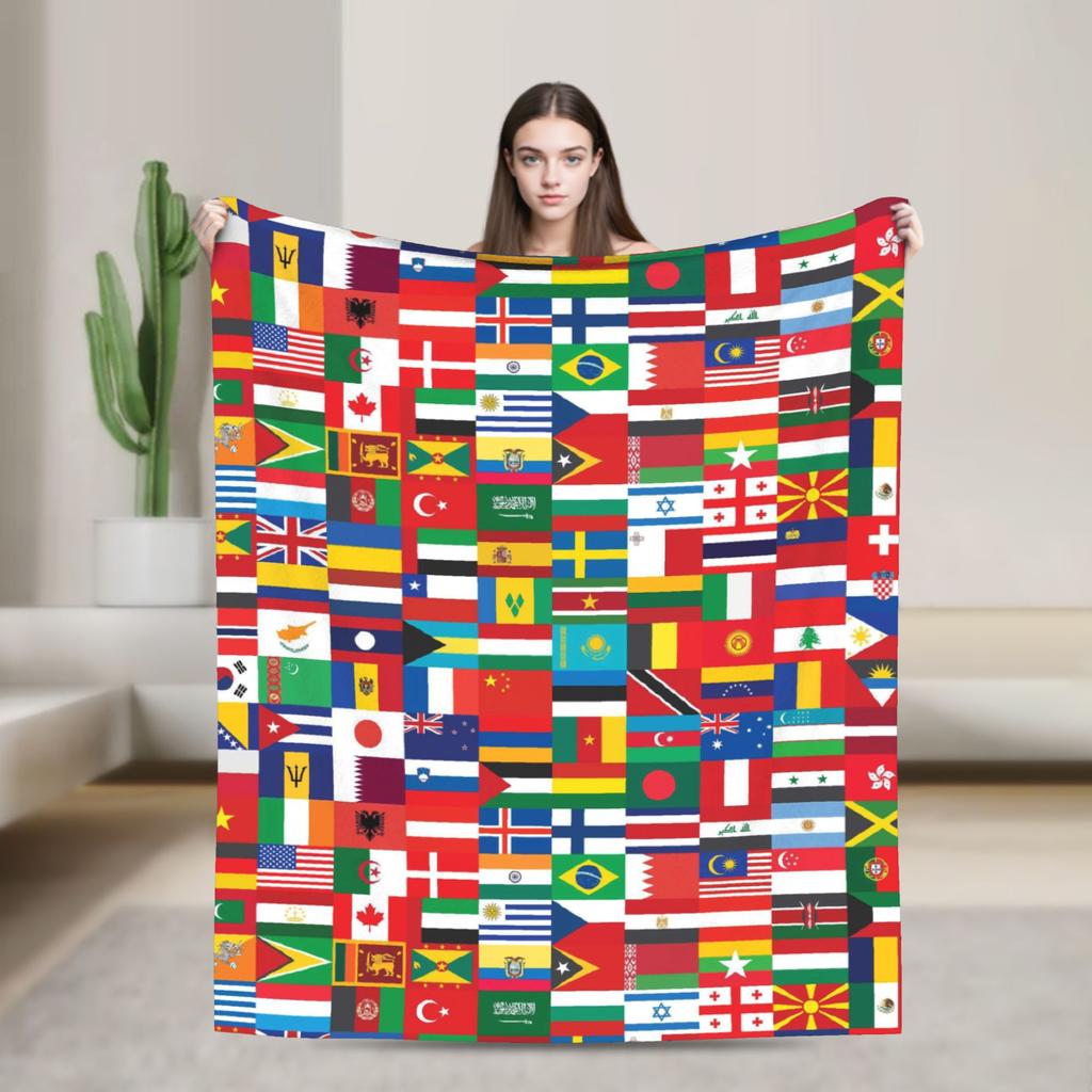 Flags Of All Countries (12) Blanket Quality Warm Soft Throw Blanket Winter Girls Boys Bedroom Comfortable Bedspread