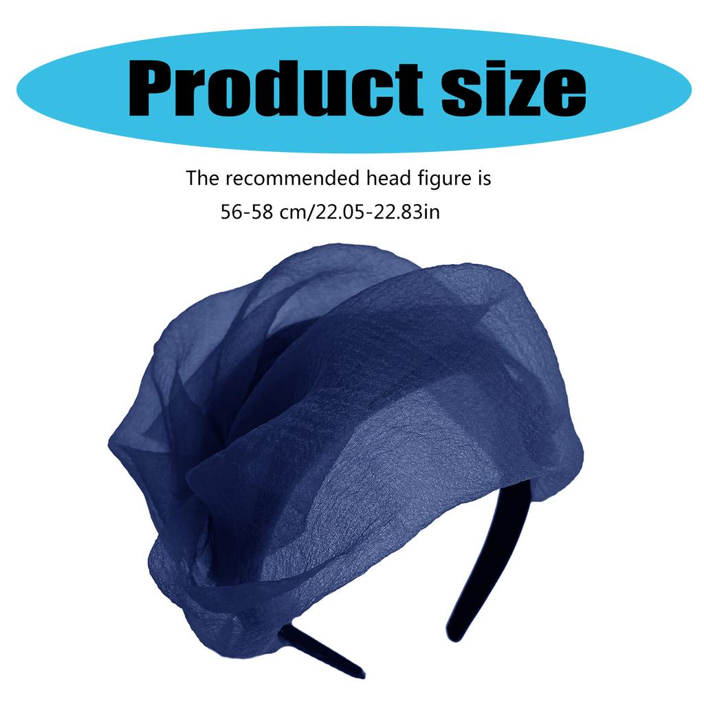 High Skull Ruffle Headband French Crape Half Hat Thin Hairhoop Female Teaparty White Hair Covering Formal Hair Ornament
