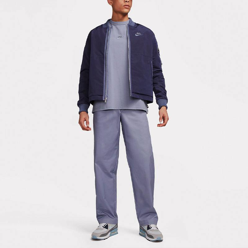 Nike Club Solid Woven Straight-Leg Knit Sweatpants Men Bottoms Stone-Blue Grey DX3337-493