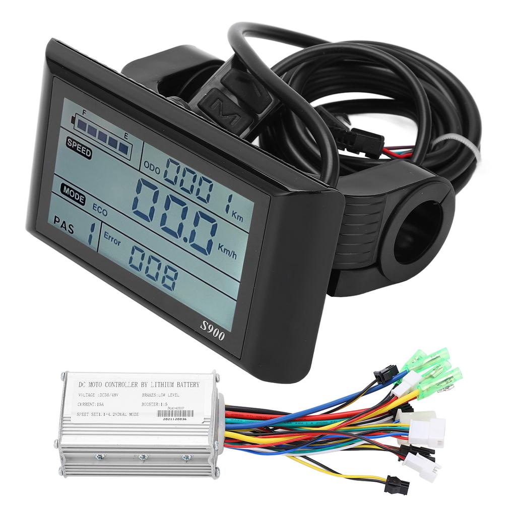 36V 48V 15A Brushless Motor Controller LCD S900 Display Panel Set for 22.2mm Handlebar Electric Bicycle