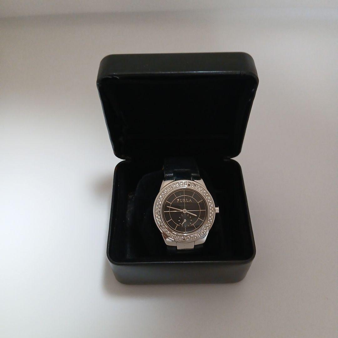 Used FURLA analog watch black/silver rare