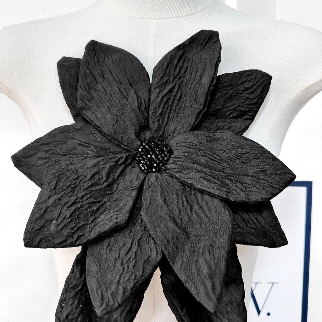Witte 3D Bloemen Geborduurde Stoffen Patches voor Kledingreparatie en Decoratie