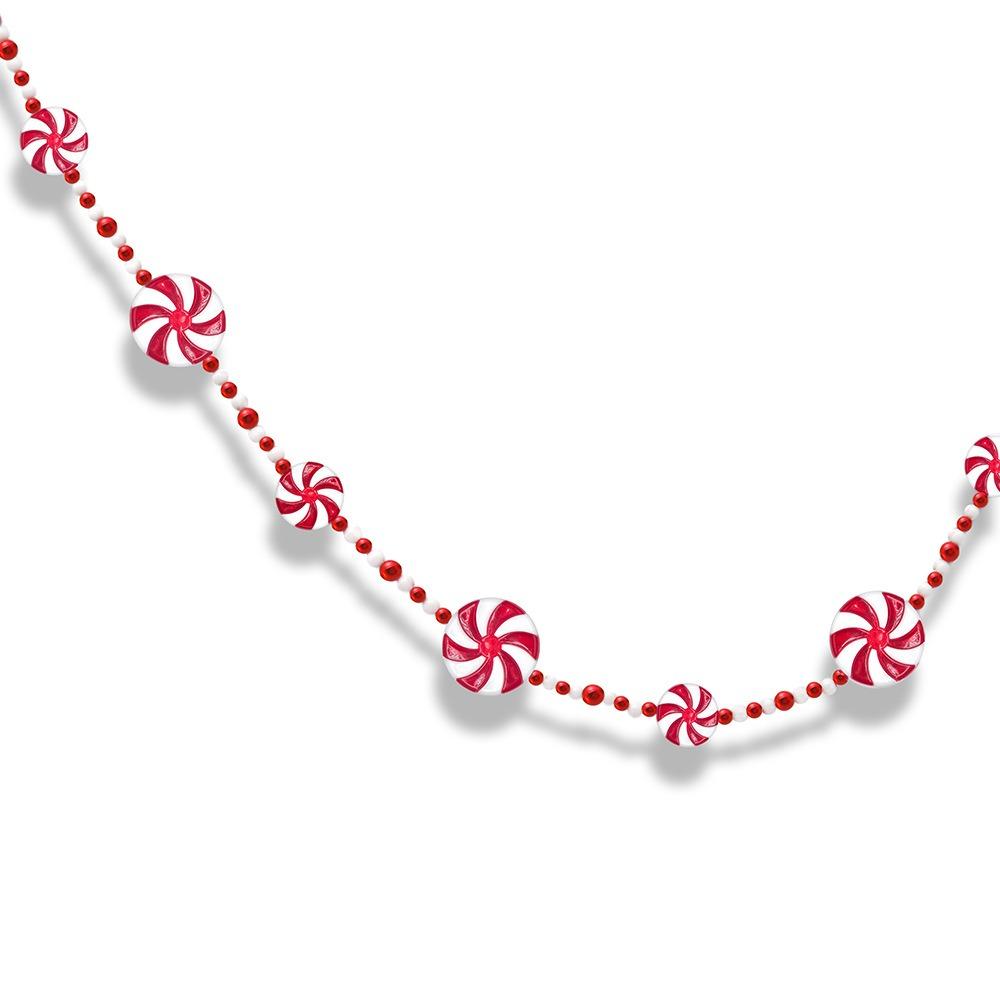 Acrylic Christmas Peppermint Bead String Lollipop Wreath Candy Pendant  Kids