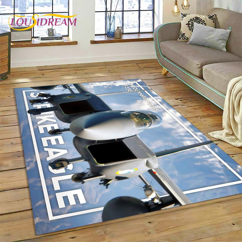 3D Flygvapnets Jaktplan Spitfire Flygplan Matta för Hem Vardagsrum Sovrum Soffa Dörrmatta Dekor, Barnområdesmatta Halkfri Matta