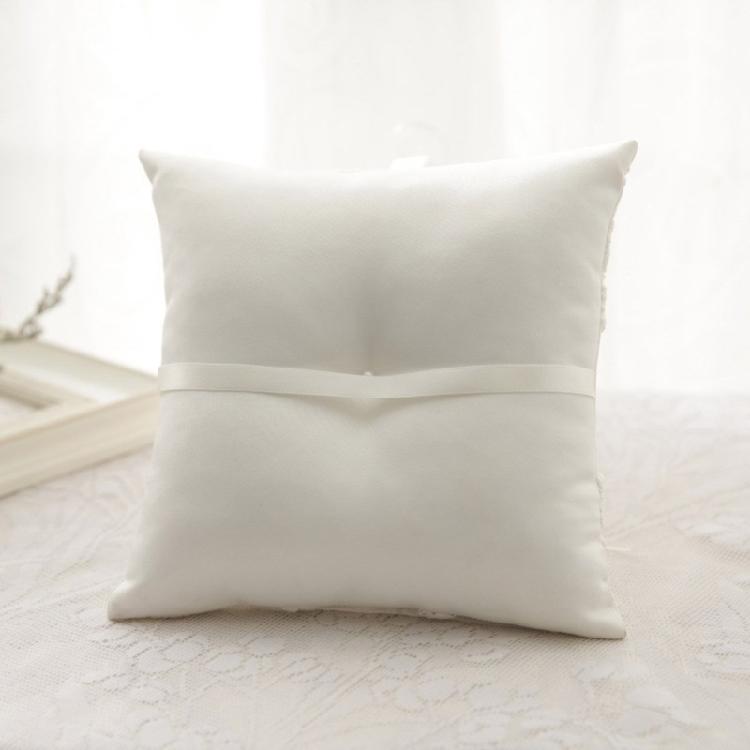 Romantics White Wedding Rings Pillow Lovely Bowknot Pattern Pillow European Styles for Wedding Parties