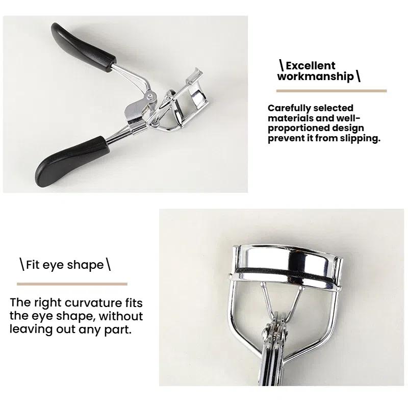 Eyelash Curler for Long-Lasting Curl - Beginner-Friendly Stainless Steel Mini Portable Makeup Tool