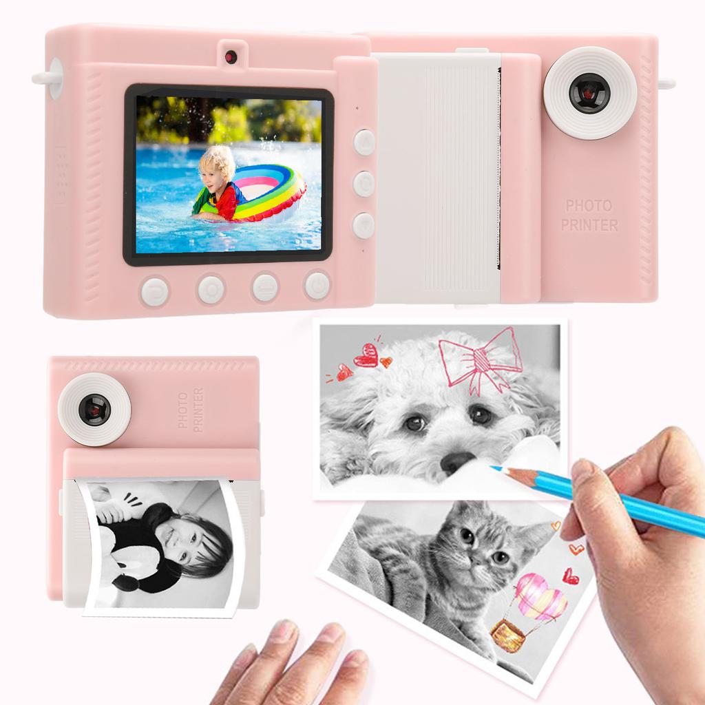 Kinder-Druckkamera mit 3 Rollen Druckpapier HD Dual-Objektiv Foto-Video-Rekorder für Outdoor-Spiel-Fotografie