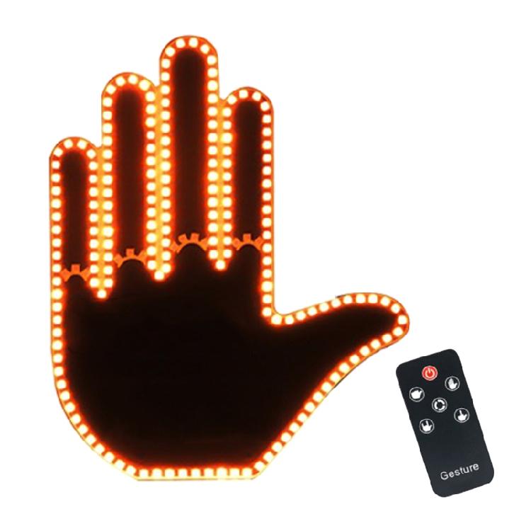 Car Back Window Sign Fun Gesture Finger Light with Remote Hand Gesture Light for Car Road Rage LED Sign Car Accessories
