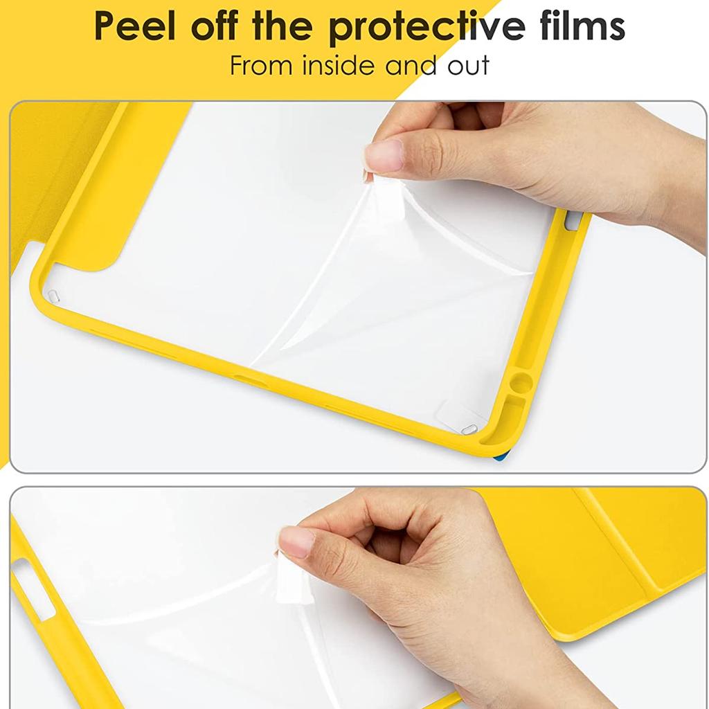 Pre iPad 10. generácie 2022 s priehľadnou priehľadnou ružovou s otvorom na pero YSL
