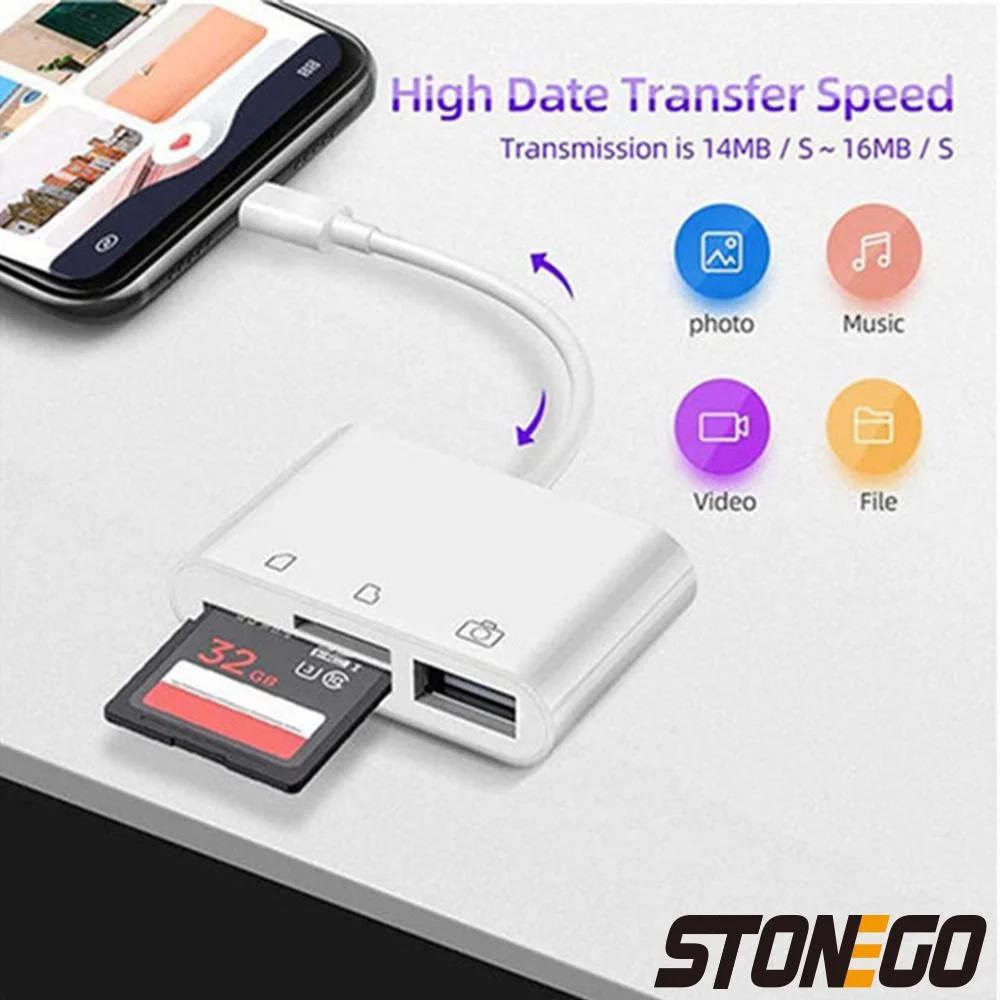 3-in-1 SD TF Card Reader Adapter USB 2.0 3.0 for MacBook Pro Laptop PC Camera Mobile Phones