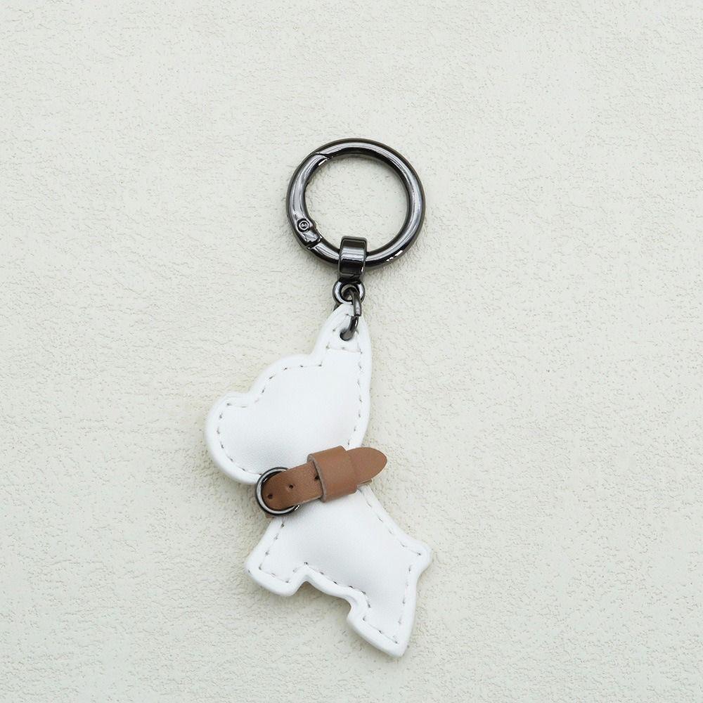 Cute Puppy PU Leather Dog Hanger Animal Dog Bulldog Bag Pendant Bulldog Keychain  Men's Car
