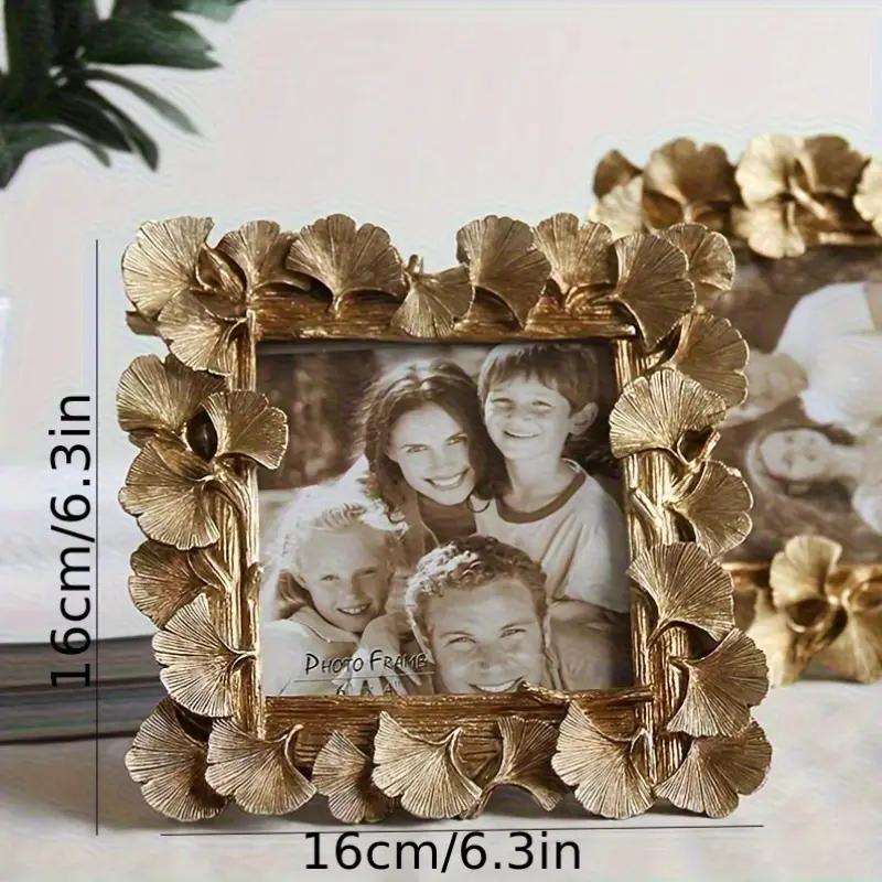 Creative Retro Gold Picture Frame with American Ginkgo Leaves Suitable for Decorative Painting 4-Inch 6-Inch Picture Frame