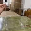 Dustproof Transparent Tea Set Storage Box with Lid for Tea Leaves, Cups, and Kung Fu Teapot Shelf.