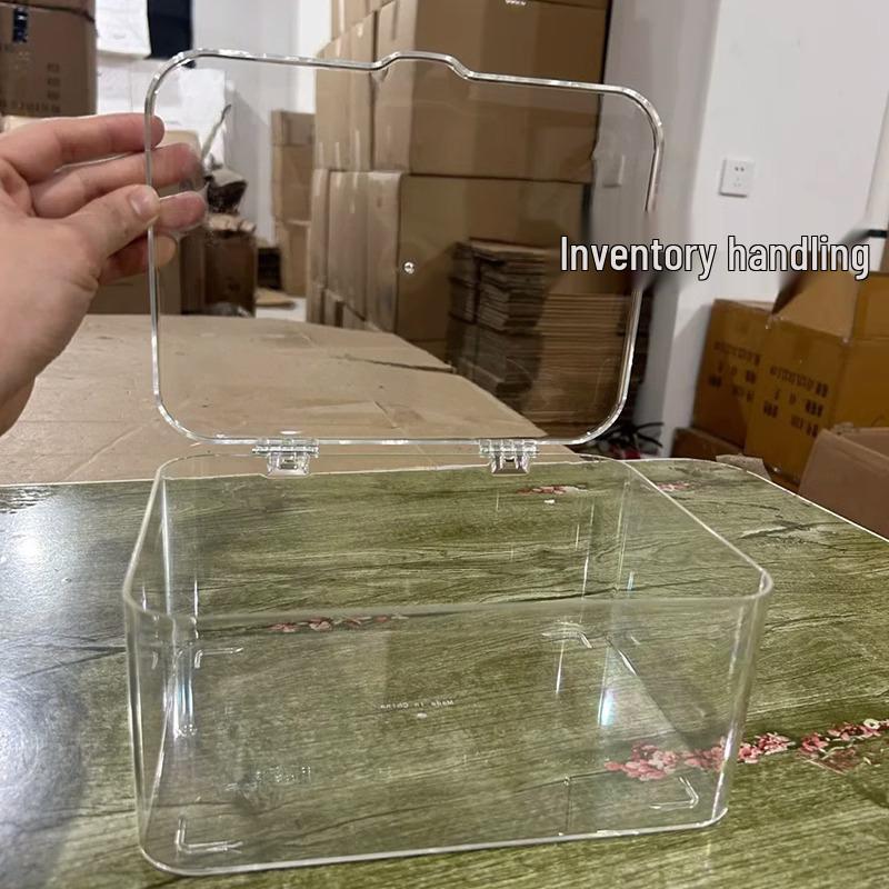 Dustproof Transparent Tea Set Storage Box with Lid for Tea Leaves, Cups, and Kung Fu Teapot Shelf.