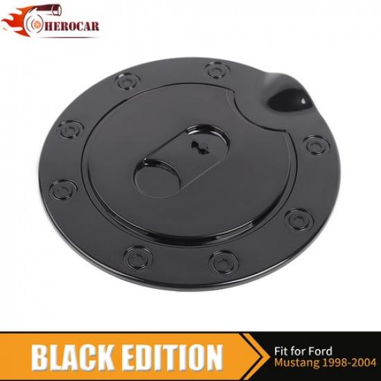 Black Fuel Gas Tank Oil Cap Door Cover For Ford Mustang 1998 1999 00 01 02 03 04