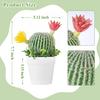 7.7 Inch Mini Artificial Cactus - Faux Cactus Flowering Cactus, Fake Succulent Plant Decor for Home Office