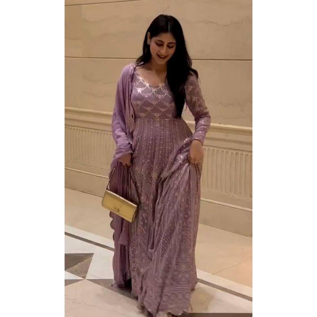 

Branded and designed best quality gown with highly connected dupatta