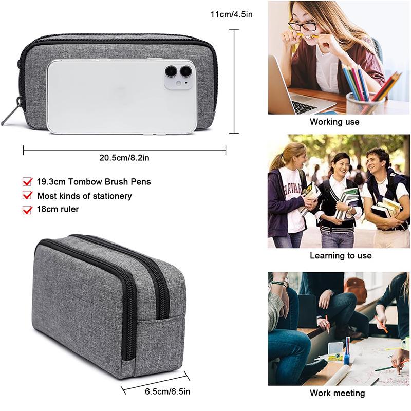 Large Capacity Double-layer Student Pencil Case - Oxford Cloth Exam Bag for Primary and Secondary School