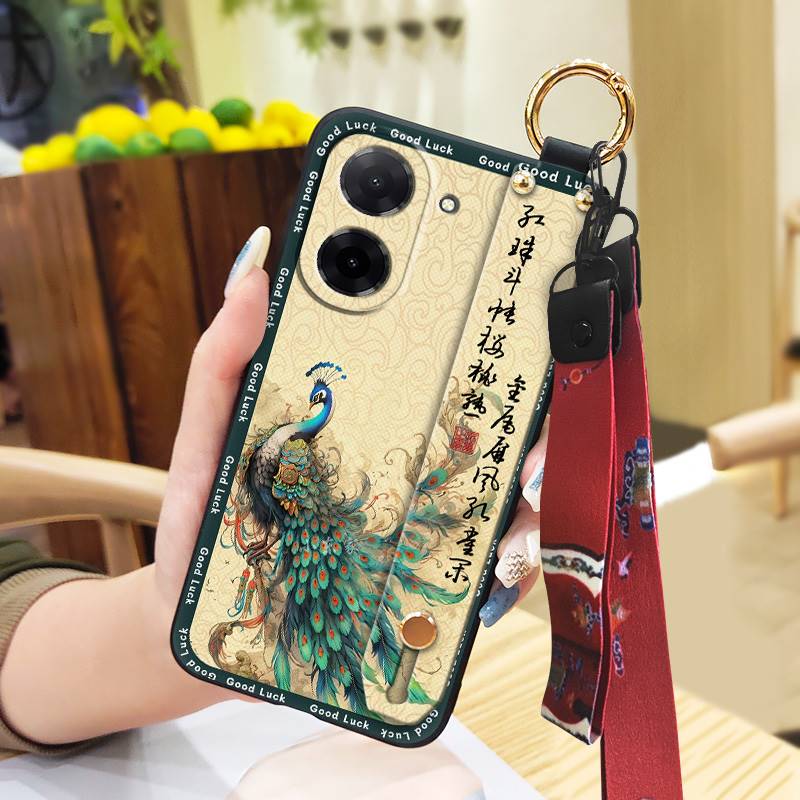 Waterproof Silicone Phone Case For Redmi A5 4G/Xiaomi Poco C71 4G Kickstand Soft case Chinese style Durable Elderly lady