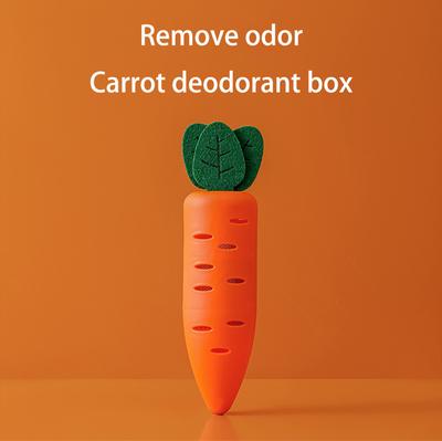 Deodorante per ambienti Scatola deodorante per frigorifero a forma di carota Armadio Bagno Per rimuovere gli odori Carbone attivo Scatola di carbone di bambù