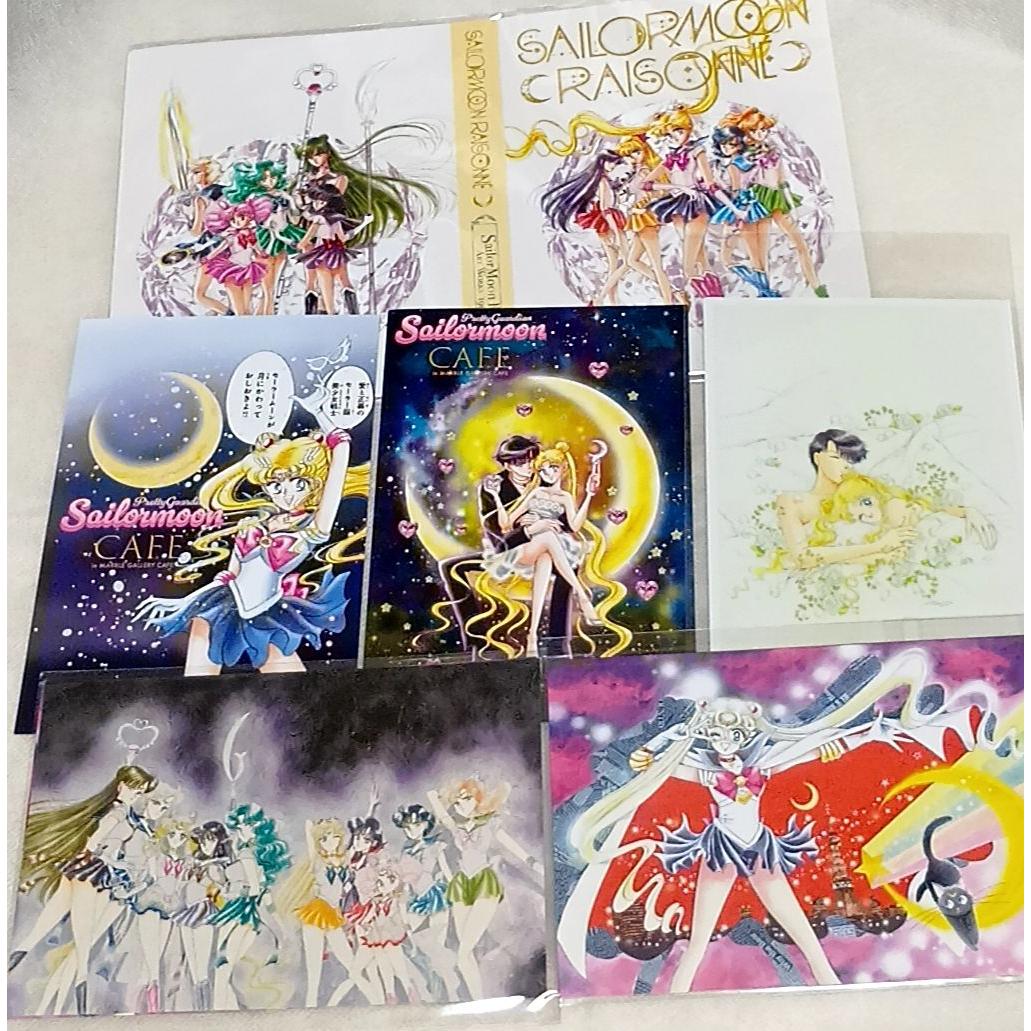 Used Can be relisted Sailor Moon 6-piece set New postcard holder Postcard Sailor Moon Cafe limited benefit