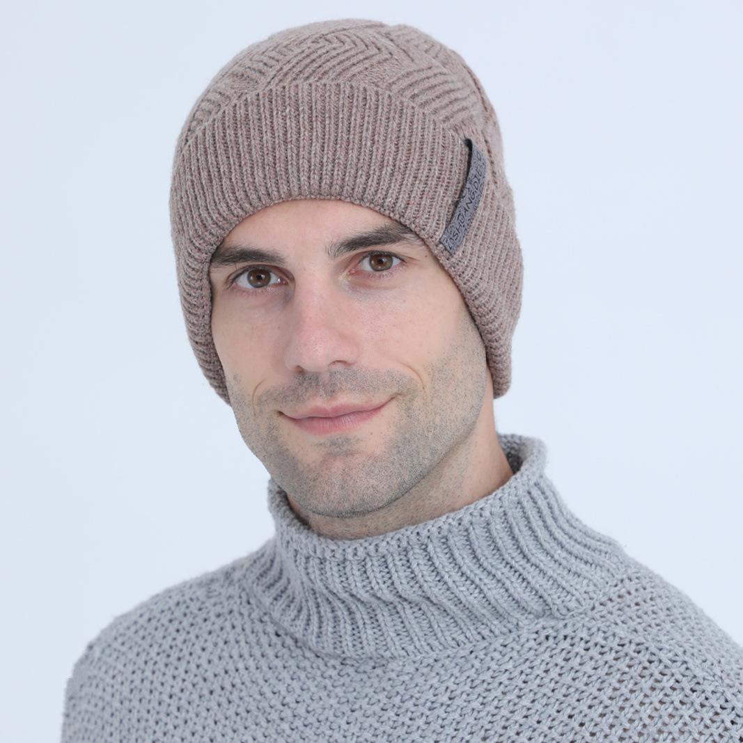 

Новые осенние и зимние мужские и женские вязаные шапки с закругленными краями, бархатная утолщенная шапка с индивидуальным логотипом one size