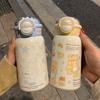 Thermos cup Stainless steel long-term thermal insulation straw cup Girls ins high value large capacity portable double drinking cup