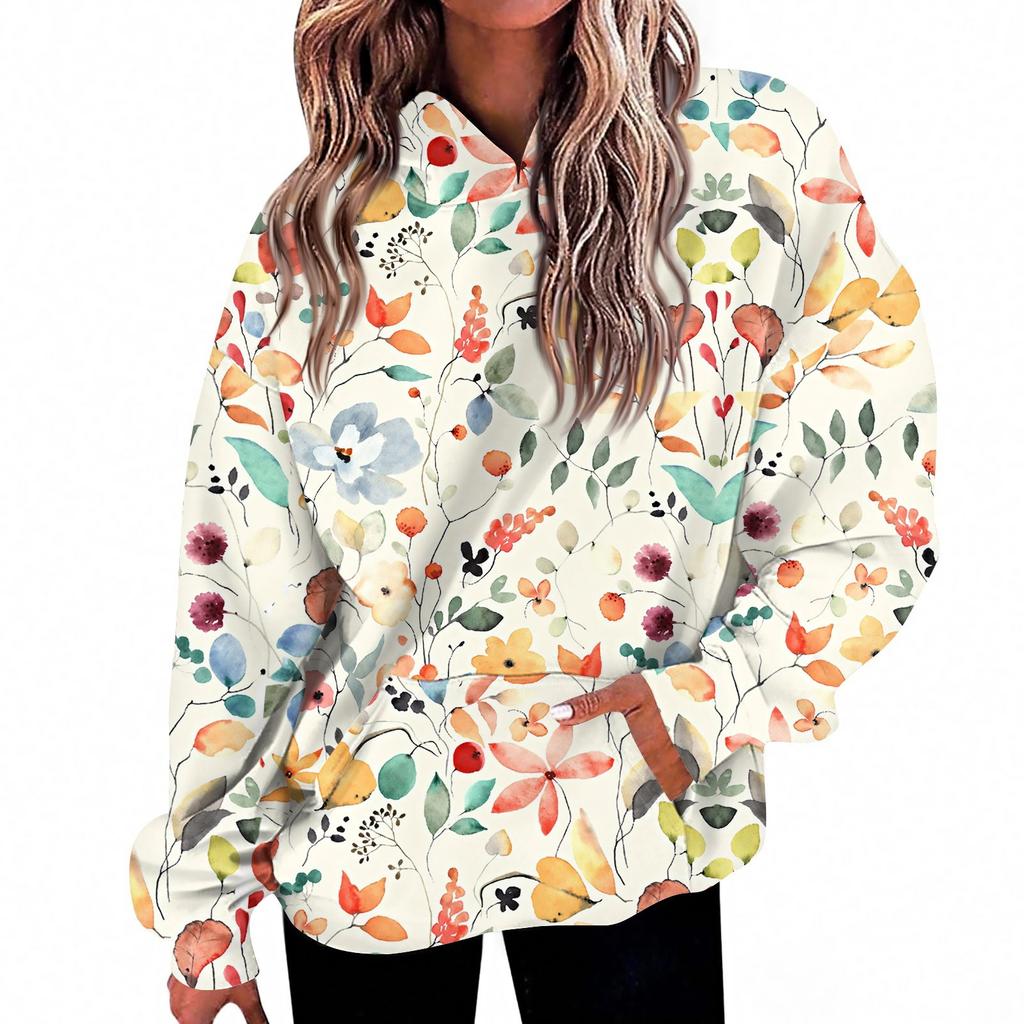Women's Fashion Daily  Casual V-Neck Long Sleeve Printed Top