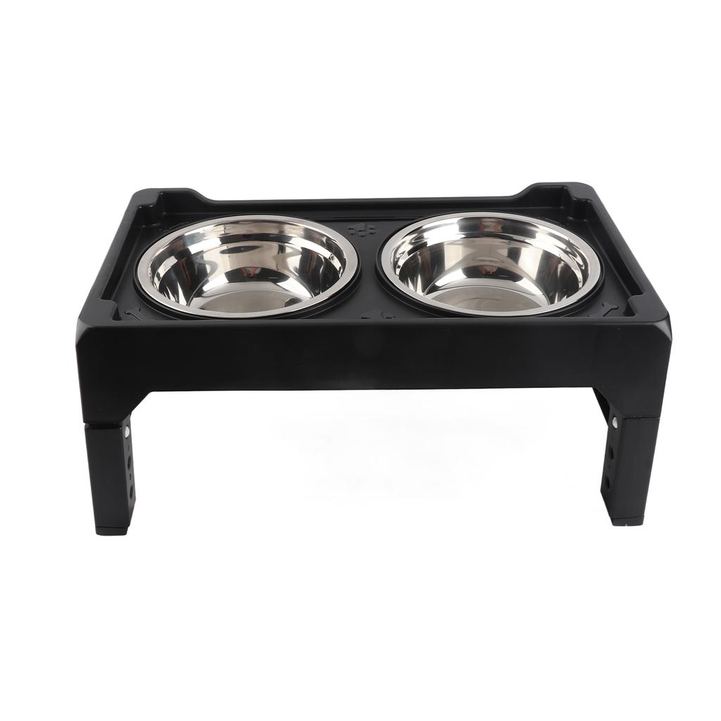 Elevated Dog Bowls Stainless Steel Double Bowls Large Capacity Adjustable Raised Pet Bowl with 4