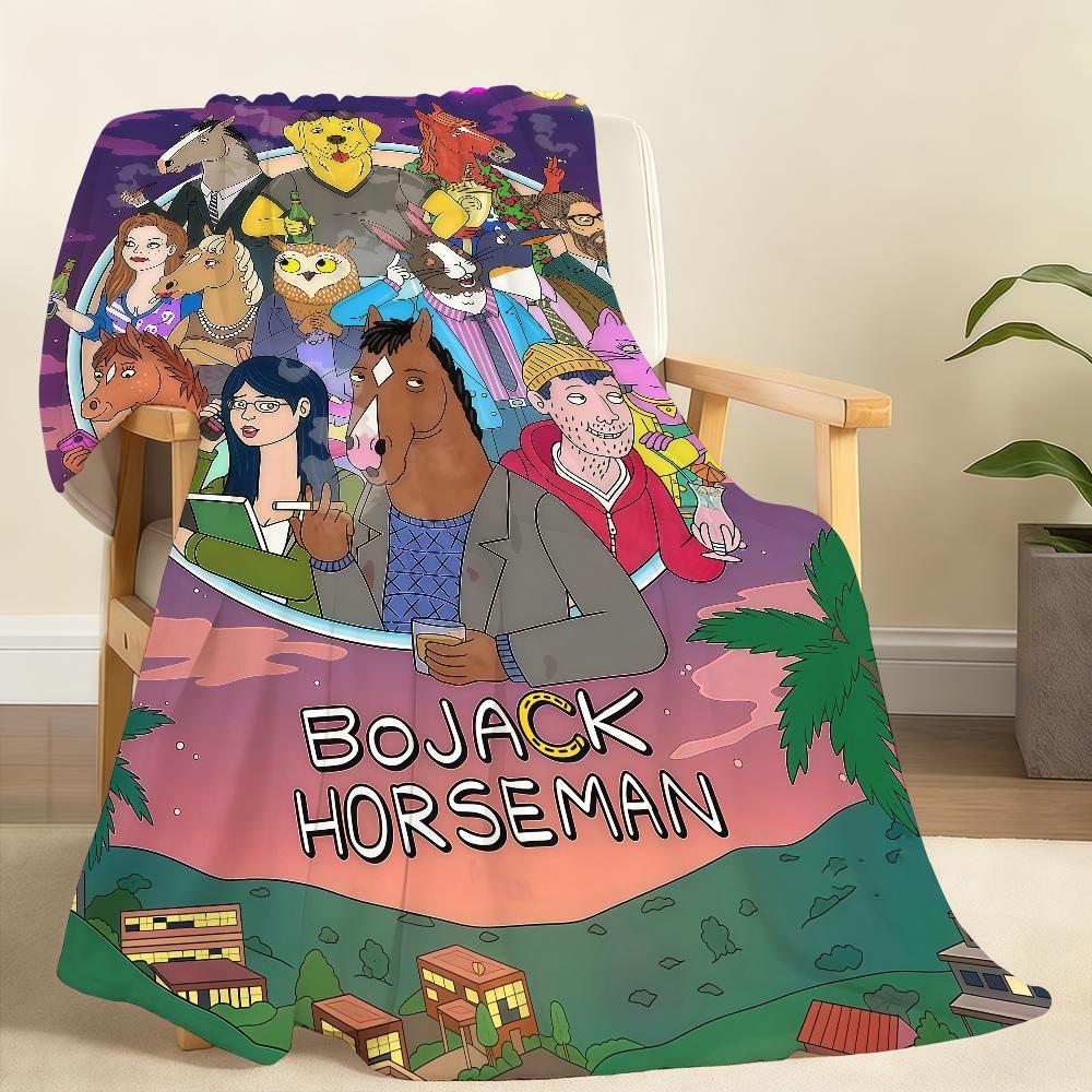 Interesante Manta de Dibujos Animados B BoJack H HorsemanS Para Manta Suave para Picnic Cama Sofá Hogar Dormitorio Acogedora Cálida Cómoda