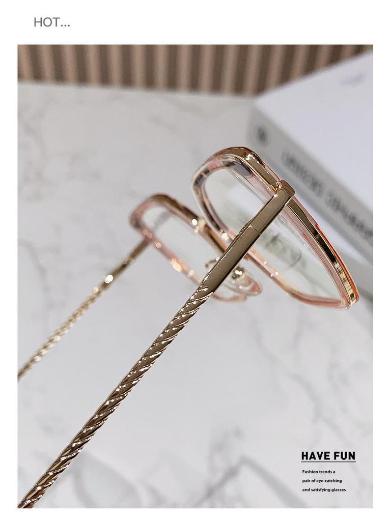 Trendy Anti-Blue Light Eyeglass Frames - Photochromic Makeup Glasses for Students & Internet Celebrities