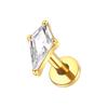 1PC G23 Titanium 16G Marquise Lotus CZ Flower Flat Back Stud Labret Tragus Helix Cartilage Conch Earring Piercings Sexy Jewelry