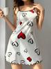 2025 Valentine's Day Red Heart Print Camisole Nightdress for Women