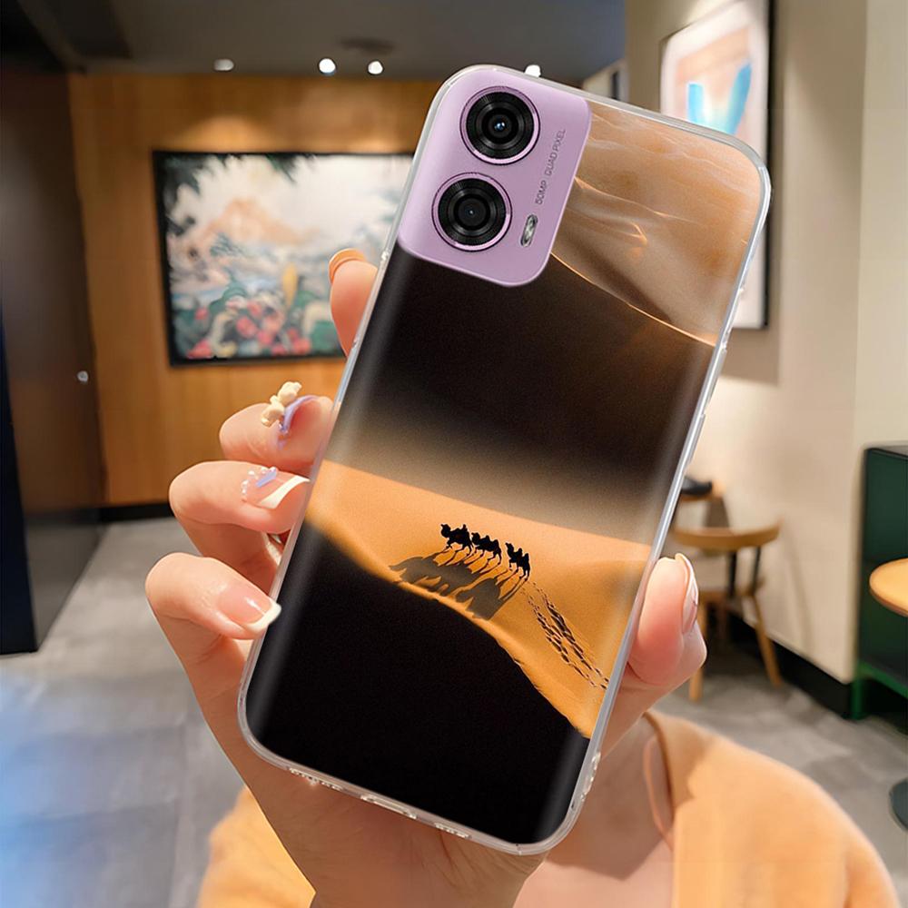 For Moto G24 Phone Case Lovely Panda Patterns Soft TPU Clear Silicone Bumper For Motorola G04 MotoG24 Cover Fundas For Moto E14