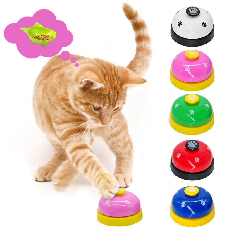 Pet Puzzle Toys Bell for Dog Cat Training Interactive Toy Dogs Cats Called Dinner Small Bells Footprint Ring Feeding Reminder