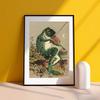 Vintage Animals Posters Banjo Frog Cartoon Canvas Painting and Prints Funny Nursery Wall Art Picture for Living Room Home Decor