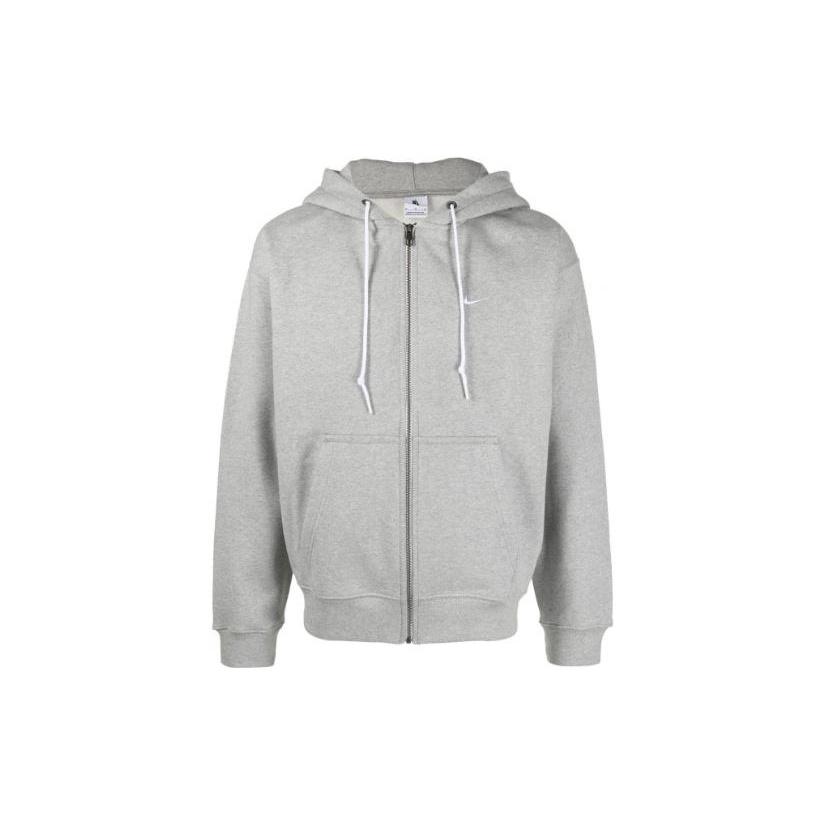 Nike Solo Swoosh Full-Zip Hoodie  Grey Heather & White  Men s DR0403-063 XXL