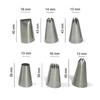 6-Piece Commonly Used Piping Nozzle Set Medium-Sized Cookie & Cream Icing Nozzles 304 Stainless Steel Baking Tools