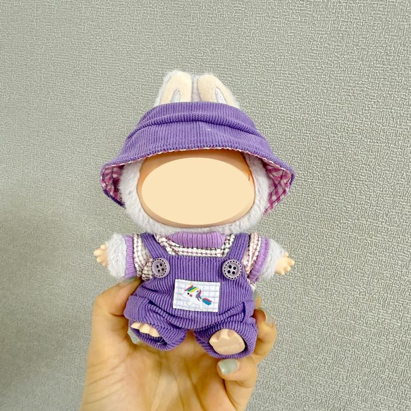 [Cloth Only] 17cm Doll Clothes Little Rabbit Overalls Set Adorable & Fashionable Doll Clothing Set Replacement
