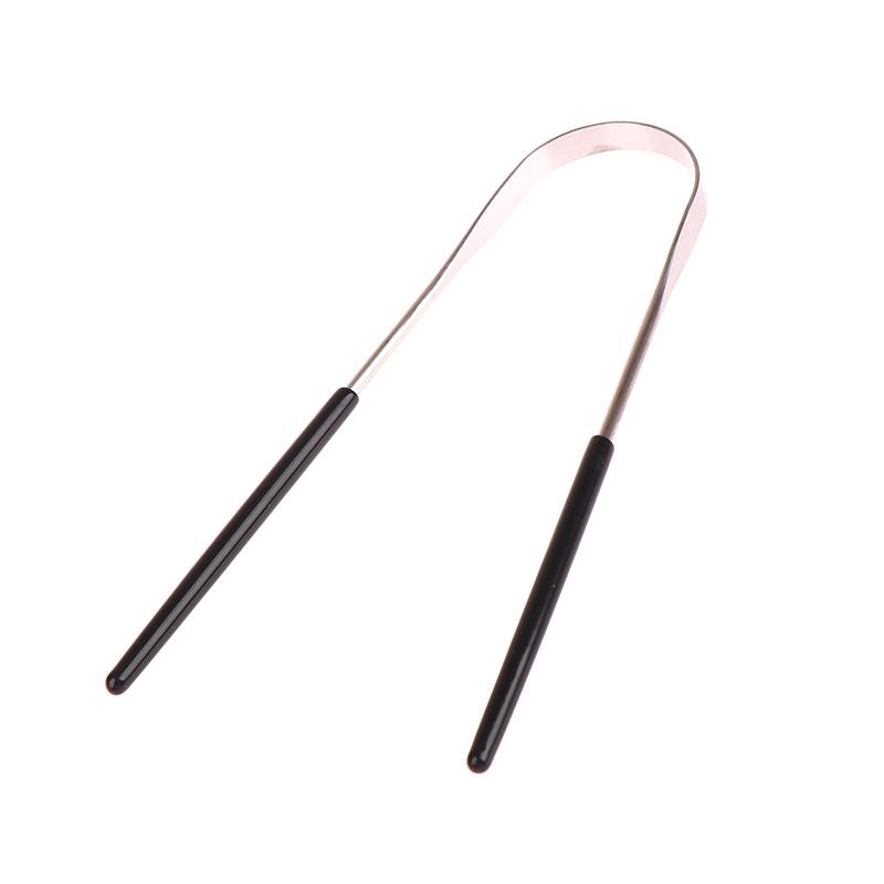 1Pc Simple Copper Tongue Scraper Cleaner Fresh Breath Dental Cleaning Health Oral Care Hygiene Tools