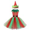 Girl Christmas Elf Dress up Costume with Dress Christmas Hat (Or Headband) Christmas Dwarf Outfit for Kid Girl Christmas
