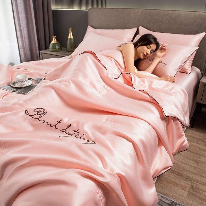 Cuvernă de vară, mătase, spălată, cu aer condiționat, cuvertură de vară, răcoroasă, lavabilă la mașină, pătură de răcire, respirabilă