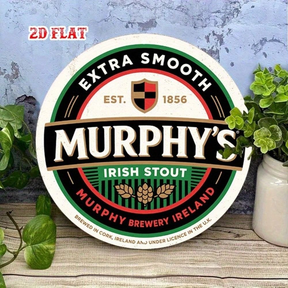 Vintage Murphy Irish Stout Tin Sign Retro Metal Poster Bar Wall Decor 8x12
